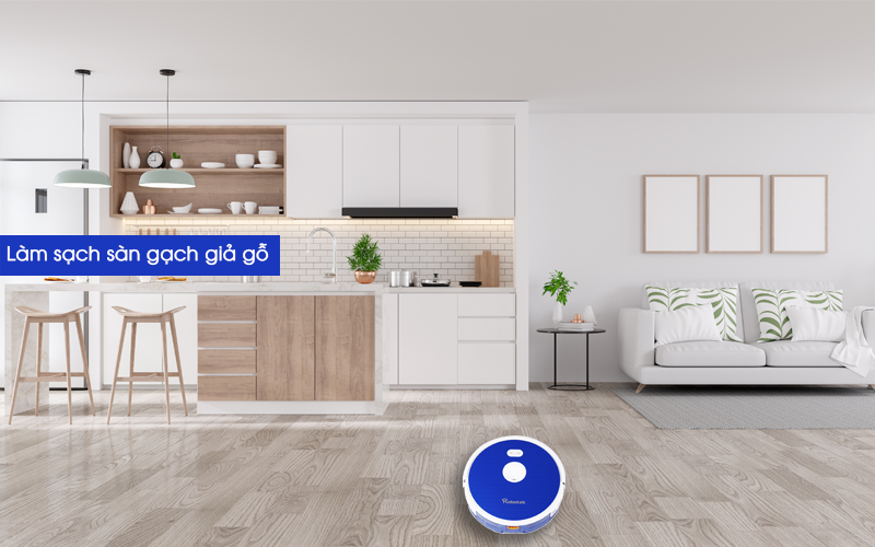 robot làm sạch sàn gạch giả gỗ