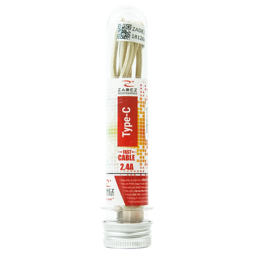 CÁP SẠC NHANH VÀ TRUYỀN DỮ LIỆU TYPE-C ZADEZ ZCC 135 CÁP SẠC NHANH VÀ TRUYỀN DỮ LIỆU TYPE-C ZADEZ ZCC 135