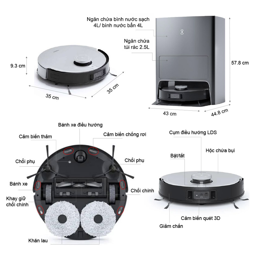 ROBOT HÚT BỤI LAU NHÀ ECOVACS DEEBOT X1 OMNI ROBOT HÚT BỤI LAU NHÀ ECOVACS DEEBOT X1 OMNI
