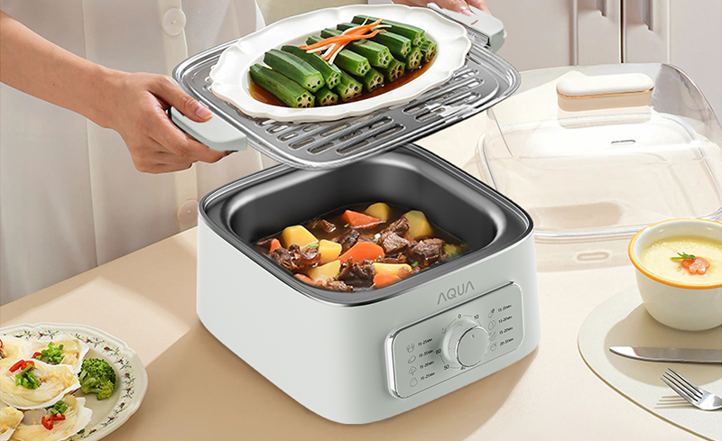 Trang bị 2 xửng hấp kết hợp linh hoạt