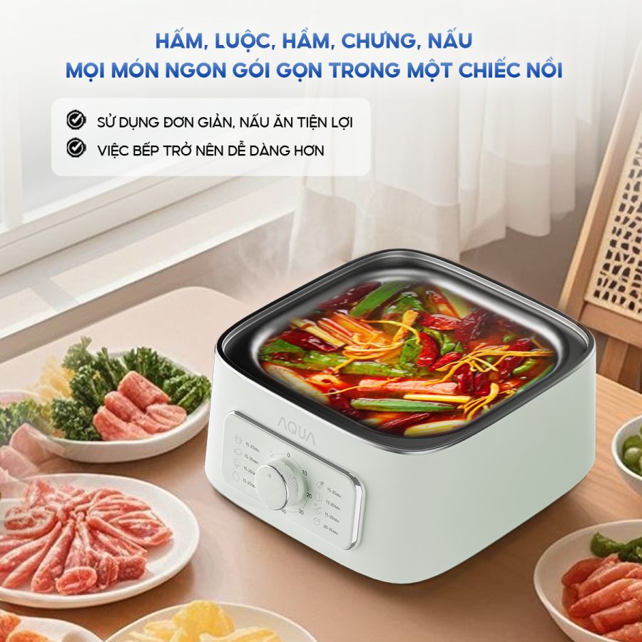 Nồi lẩu điện đa năng AQUA ASMC-ES902(W)