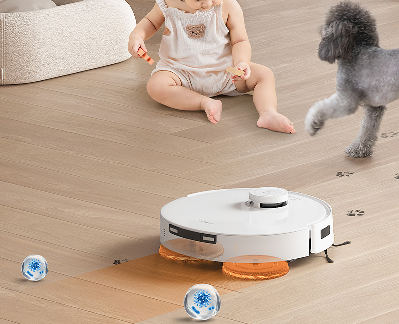 Vệ sinh vượt trội với tính năng tự động giặt giẻ lau bằng nước nóng 70°C